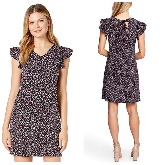 CECE BOHO‎ PRAIRIE BAZAAR MARRAKESH DITSY FLUTTER SLEEVE MINI COCKTAIL DRESS NWT - Picture 1 of 14